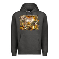 Charcoal Heather western charolais bull Premium Hoodie - LillyAllenDesigns