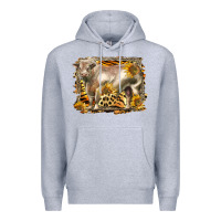 Heather Grey western charolais bull Premium Hoodie - LillyAllenDesigns