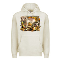 Oatmeal Heather western charolais bull Premium Hoodie - LillyAllenDesigns