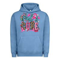 Pigment Pebble Blue find a cure Urban Hoodie - NancyCooperArtShop