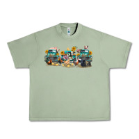 Oil Green western farm trucks farm animals Urban Heavy Tee - FaDigitalArtStudio