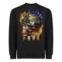 Black Army skull 4th of july Heavyweight Sweatshirt - CowGirlArtShop