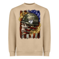 Mushroom Army skull 4th of july Heavyweight Sweatshirt - CowGirlArtShop