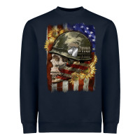 Navy Army skull 4th of july Heavyweight Sweatshirt - CowGirlArtShop