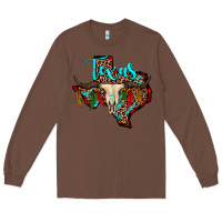Chestnut bullskull texas map Long Sleeve Tee - JahusDesignShop