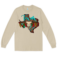 Mushroom bullskull texas map Long Sleeve Tee - JahusDesignShop