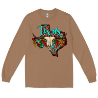 Toasted Coconut bullskull texas map Long Sleeve Tee - JahusDesignShop