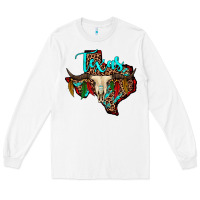 White bullskull texas map Long Sleeve Tee - JahusDesignShop