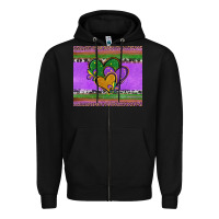 Black mardi gras hearts and fleur de lis Zipper Hoodie - Jasminsmagicworld