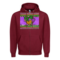 Burgundy mardi gras hearts and fleur de lis Zipper Hoodie - Jasminsmagicworld