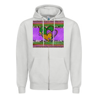 Dove Grey mardi gras hearts and fleur de lis Zipper Hoodie - Jasminsmagicworld