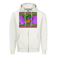Oatmeal Heather mardi gras hearts and fleur de lis Zipper Hoodie - Jasminsmagicworld
