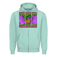 Seafoam mardi gras hearts and fleur de lis Zipper Hoodie - Jasminsmagicworld