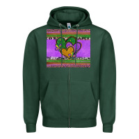 Sports Green mardi gras hearts and fleur de lis Zipper Hoodie - Jasminsmagicworld