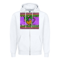 White mardi gras hearts and fleur de lis Zipper Hoodie - Jasminsmagicworld