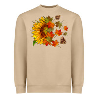 Mushroom sunflower and autumn leaves Heavyweight Sweatshirt - HRA Design Shop