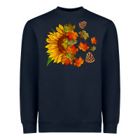 Navy sunflower and autumn leaves Heavyweight Sweatshirt - HRA Design Shop