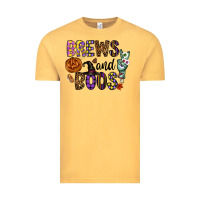 Vintage Mustard Brews And Boos Vintage Tee - CowhideDigitalArt