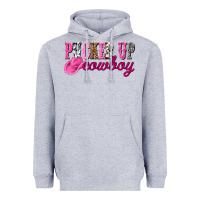 Heather Grey pucker up cowboy Heavyweight Hoodie - NancyCooperArtShop