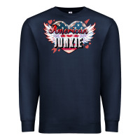 Navy American junkie Premium Sweatshirt - NancyCooperArtShop