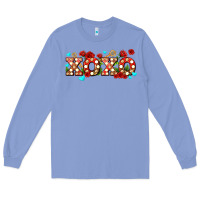 Colony Blue xoxo roses and keys Long Sleeve Tee - AdoDesignShop