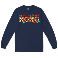 Navy xoxo roses and keys Long Sleeve Tee - AdoDesignShop