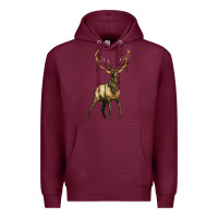Burgundy elk deer Premium Hoodie - LillyAllenDesigns