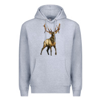 Heather Grey elk deer Premium Hoodie - LillyAllenDesigns