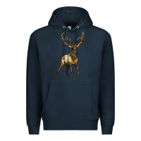 Navy elk deer Premium Hoodie - LillyAllenDesigns