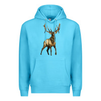 Ocean Blue elk deer Premium Hoodie - LillyAllenDesigns