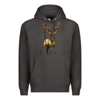 Smoke elk deer Premium Hoodie - LillyAllenDesigns