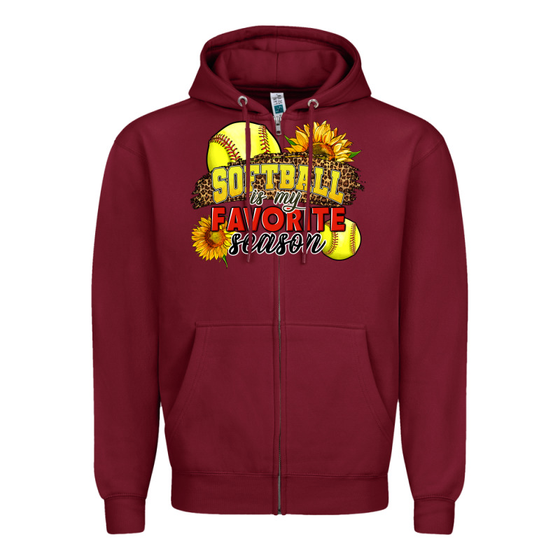 Softball Is My Favorite Season Zipper Hoodie by LillyAllenDesigns | Teevron