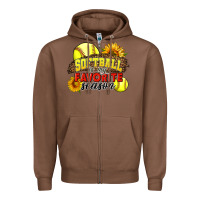Chestnut Softball Is My Favorite Season Zipper Hoodie - LillyAllenDesigns