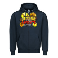 Navy Softball Is My Favorite Season Zipper Hoodie - LillyAllenDesigns