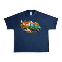 Navy western farm truck farm animals Urban Heavy Tee - FaDigitalArtStudio