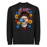 Black American mom skull Heavyweight Sweatshirt - Neo Western