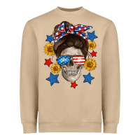 Mushroom American mom skull Heavyweight Sweatshirt - Neo Western