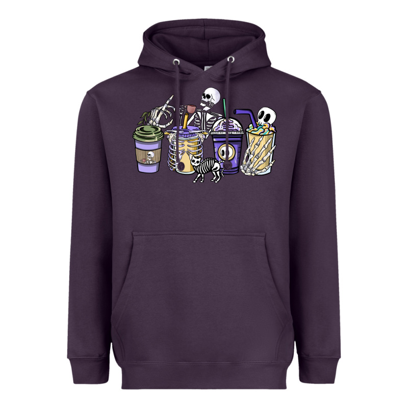 Skeleton Coffee Cups Heavyweight Hoodie by NancyCooperArtShop | Teevron