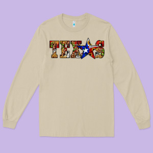 Texas Christmas Long Sleeve Tee Designed By Jahusdesignshop