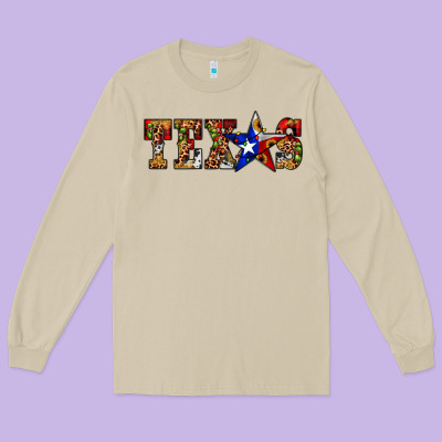 Texas Christmas Long Sleeve Tee Designed By Jahusdesignshop