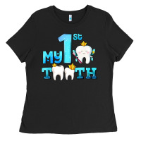 Black my first tooth with teeth Ladies Tee - AdoDesignShop