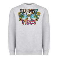 Heather Grey summer vibes Heavyweight Sweatshirt - SublimationCraftShop
