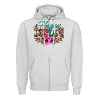 Dove Grey happy easter western floral serape leopard Zipper Hoodie - Jasminsmagicworld