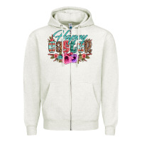 Oatmeal Heather happy easter western floral serape leopard Zipper Hoodie - Jasminsmagicworld