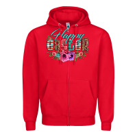 Red happy easter western floral serape leopard Zipper Hoodie - Jasminsmagicworld