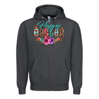 Smoke happy easter western floral serape leopard Zipper Hoodie - Jasminsmagicworld