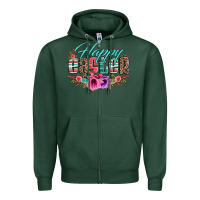 Sports Green happy easter western floral serape leopard Zipper Hoodie - Jasminsmagicworld
