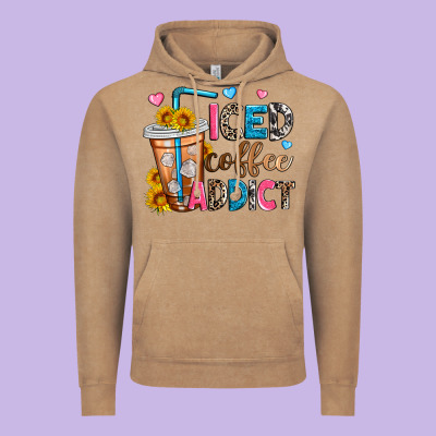 Iced Coffee Addict Vintage Hoodie Designed By Zillion Design Studio
