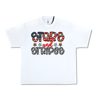 White stars and stripes Urban Heavy Tee - CowhideDigitalArt