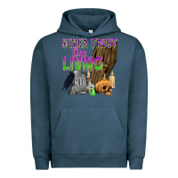 Pigment Midnight Navy Never Trust The Living Urban Hoodie - texasbilliewilder